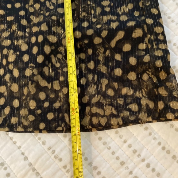 NWT MICHAEL Michael Kors Brown Shimmer Animal Print Jumpsuit Wide Leg Sz XS - Picture 7 of 12